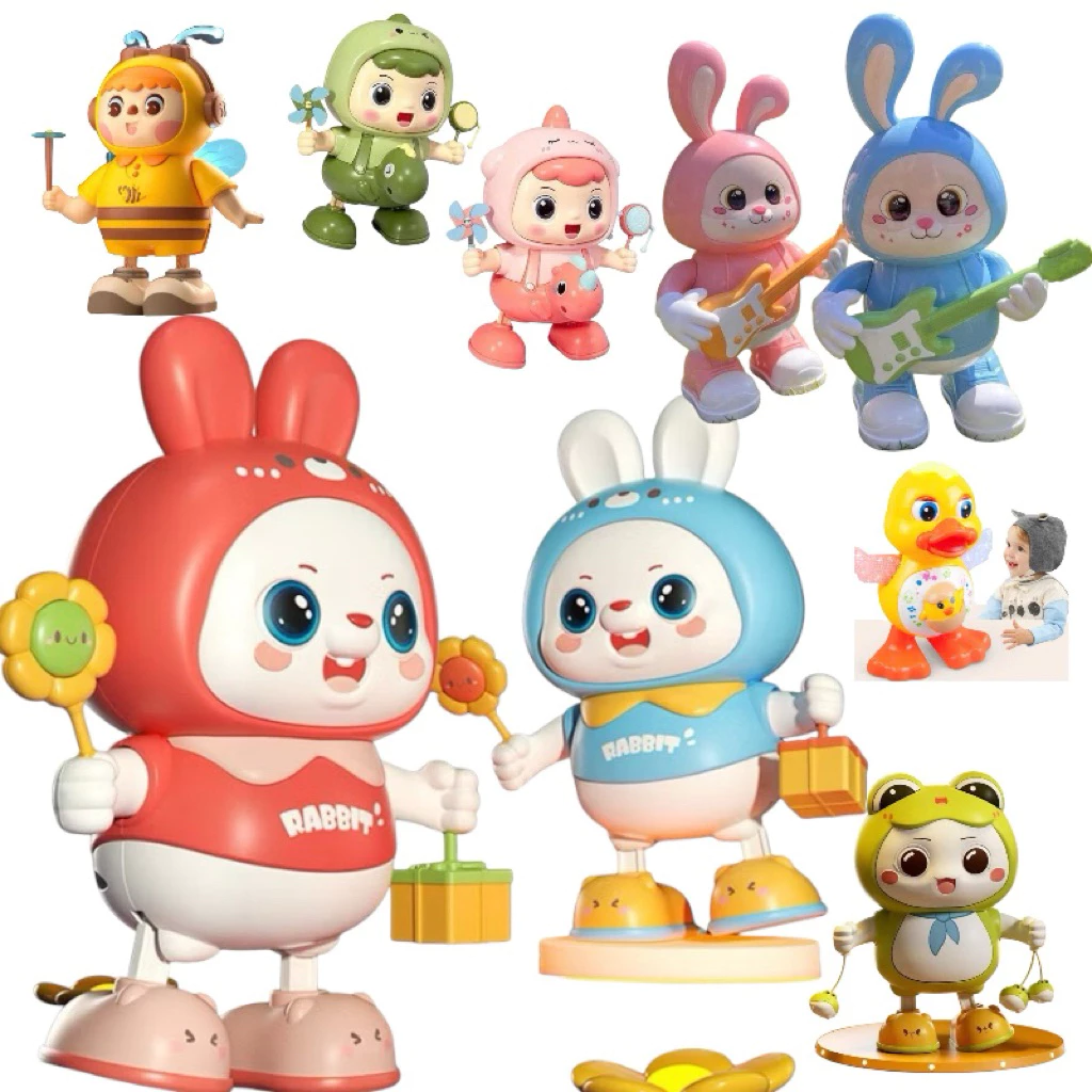 Đồ Chơi Thỏ, Ếch, Vịt, Rồng, Ong.. Robot Nhảy Múa Có Đèn Nhạc Di Chuyển Vui Nhộn An Toàn Cho Bé, Quà Tặng Bé Trai Bé Gái
