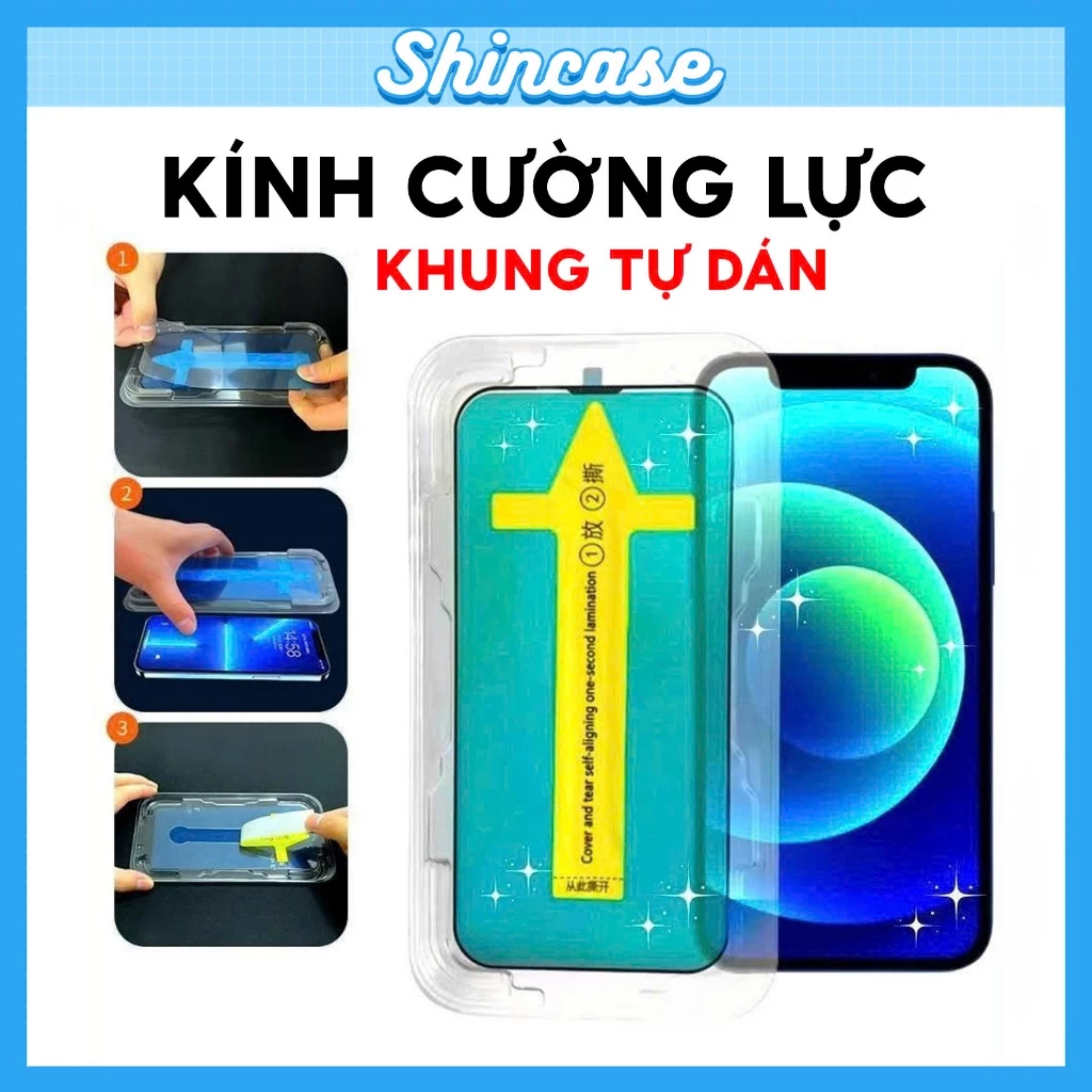 Kính Cường Lực iPhone Khung Tự Dán,Chống Nhìn Trộm Full Màn 7/8/Plus/X/XS/XR/11/12/13/14/15/16/17/18/Pro/Max/Air