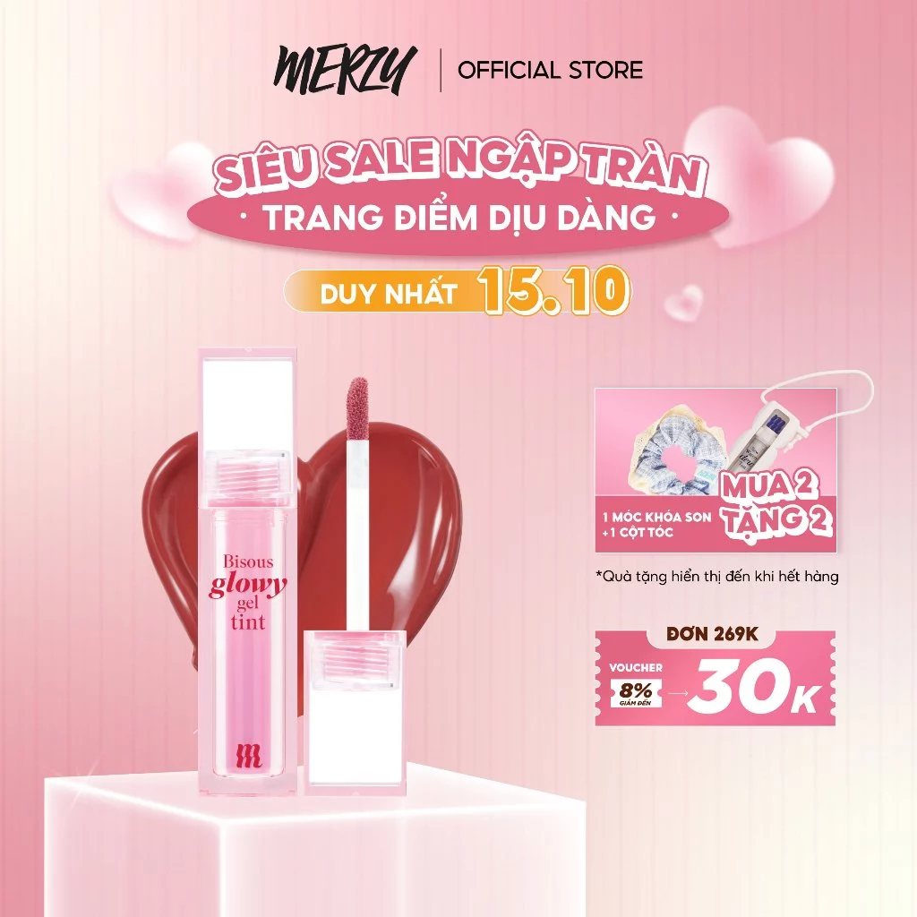 Son Bóng Pha Lê Căng Mọng, Bền Màu Merzy Bisous Glowy Gel Tint 4g