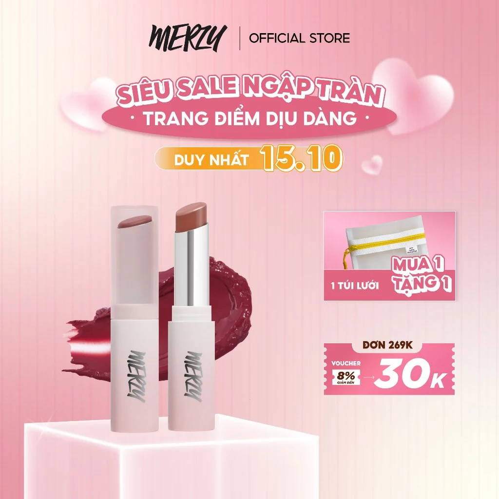 Son Dưỡng Ẩm Môi Có Màu Merzy Siren Melting Color Lip Balm 3g