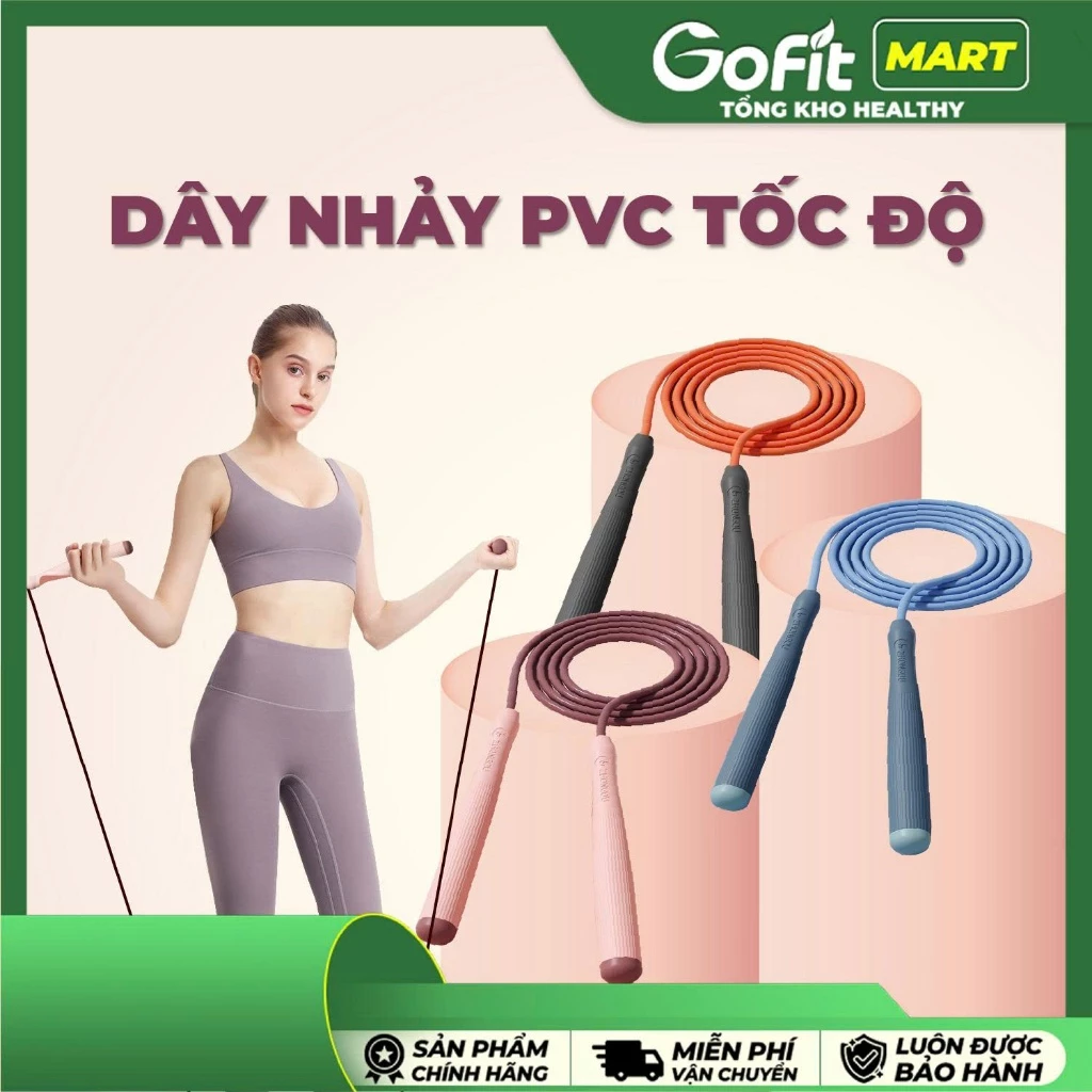 [MÀU NGẪU NHIÊN] Dây Nhảy Tốc Độ Đường Kính 6mm Chất Liệu PVC Đặc, Dây Nhảy Thể Dục Boxing Tập Gym