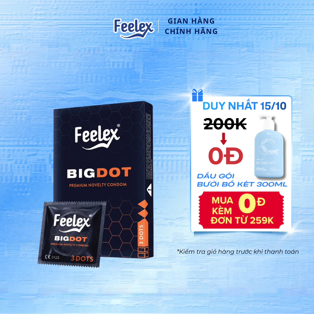 Bao cao su Feelex Bigdot Gân Gai nhiều gel bôi trơn