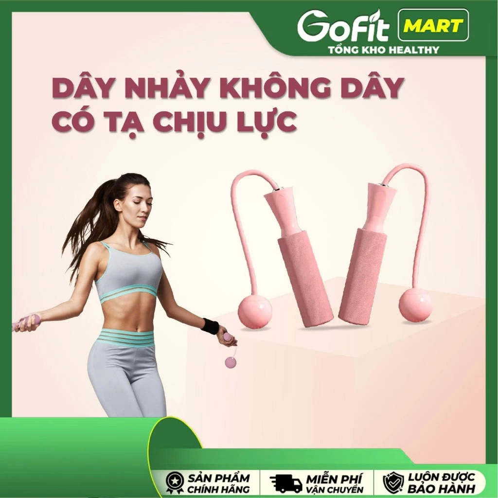 [MÀU NGẪU NHIÊN] Dây nhảy không dây có tạ chịu lực, dây nhảy tập gym tại nhà tay cầm xốp êm ái