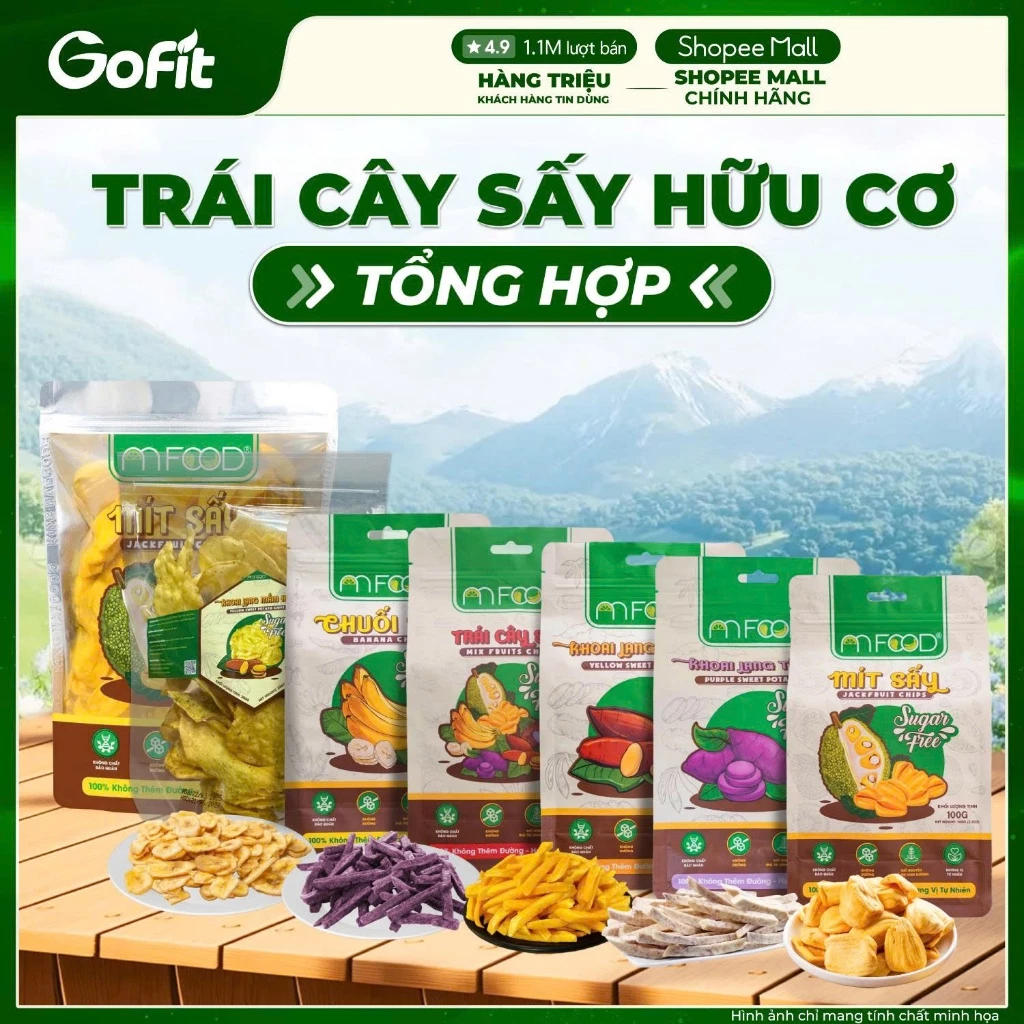 [TRÁI CÂY SẤY] Mít/ Chuối/ Khoai lang vàng/ Khoai lang tím sấy thơm ngon, giòn xốp, không đường, không chất bảo quản, th