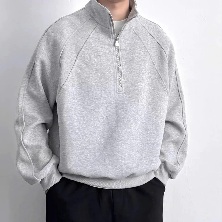 Áo Sweater Nỉ Nam Nữ Half Zip Cổ Lọ Cotton Cao Cấp Dày Dặn Thời Trang Thu Đông M40