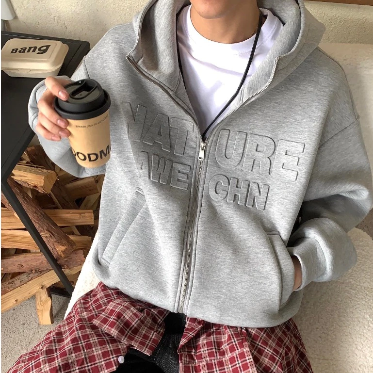 Áo Hoodie Zip Dày Dặn Form Boxy Local Brand Dập Nổi Chữ Thời Trang Thu Đông Halley M41