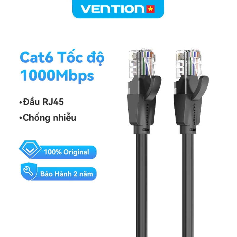 Cáp Mạng LAN Cat6 Vention RJ45 Dây Mạng Tốc Độ Cao 1000mbps, Băng Thông 250hz Cho PC Laptop Tivi... Tốc Độ Đột Phá