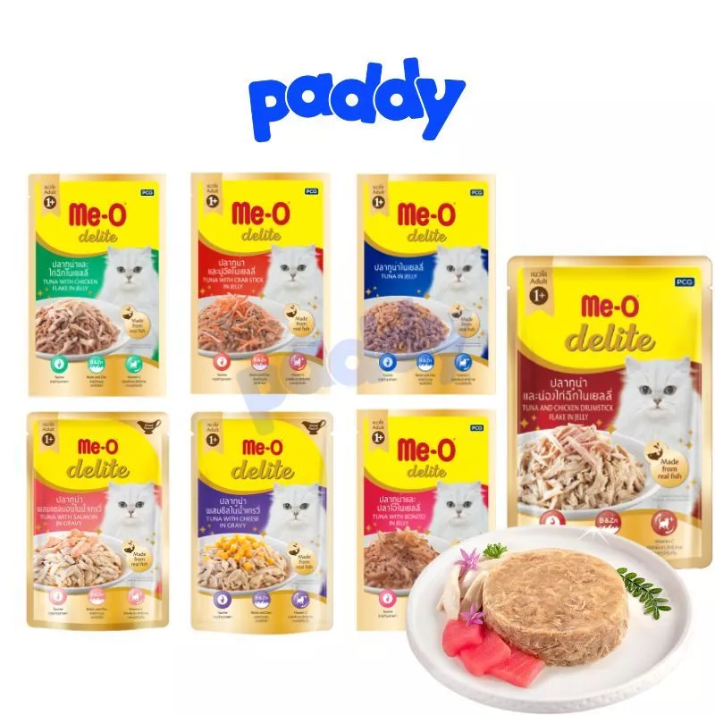 Pate Cho Mèo Lớn Me-O Delite Làm Từ Cá Thật 70g