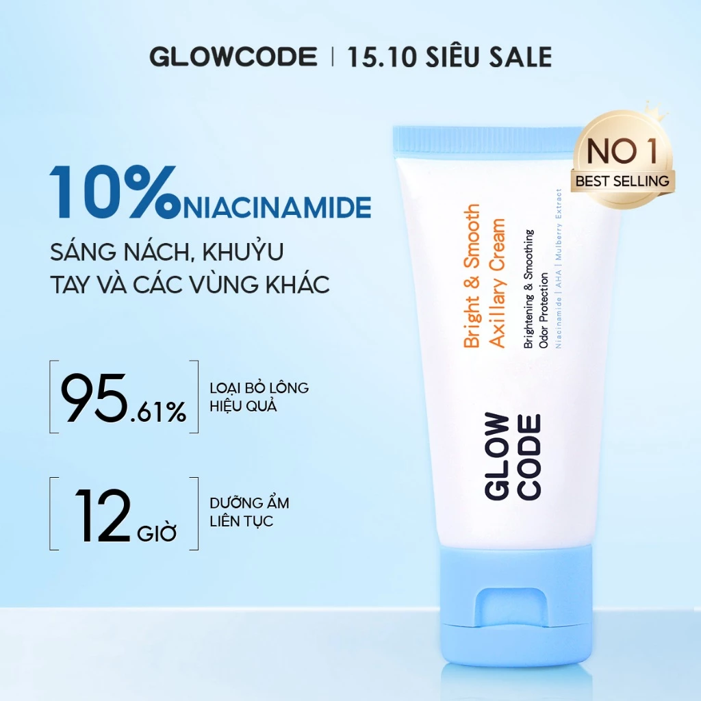 Kem body trắng da Glowcode dưỡng trắng nách giảm thâm nách khuỷu tay Đầu gối dưỡng ẩm với niacinamide kem dưỡng trắng