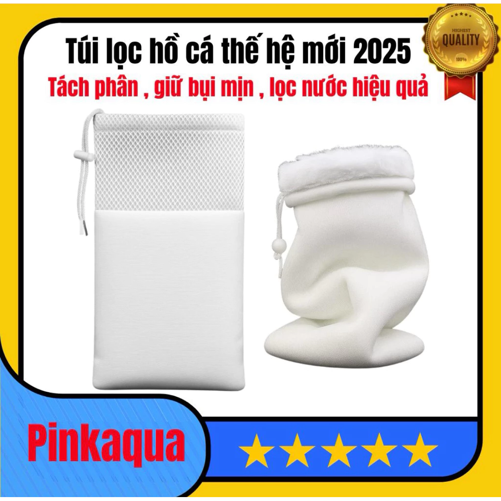 (Tặng quà theo phân loại )Túi lọc hồ cá 3 lớp thế hệ mới 2025 giúp giữ phân bụi mịn ,cặn hồ cá hiệu quả