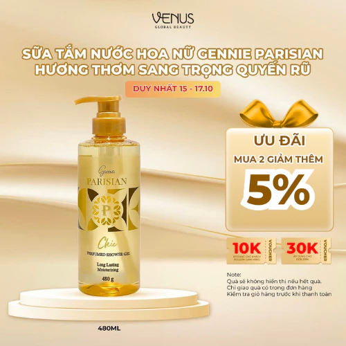 Sữa tắm Nước hoa Nữ Gennie Parisian 480ml hương thơm sang trọng, quyến rũ