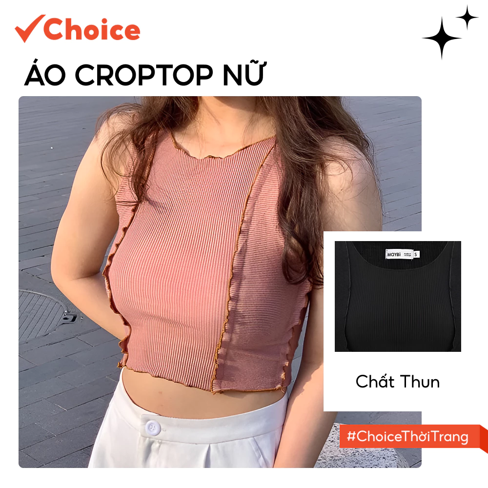 [Choice] Áo Croptop Nữ 2207WTS32 - Chất Thun Ôm, Kiểu Dáng Rã Bèo Điệu Đà.