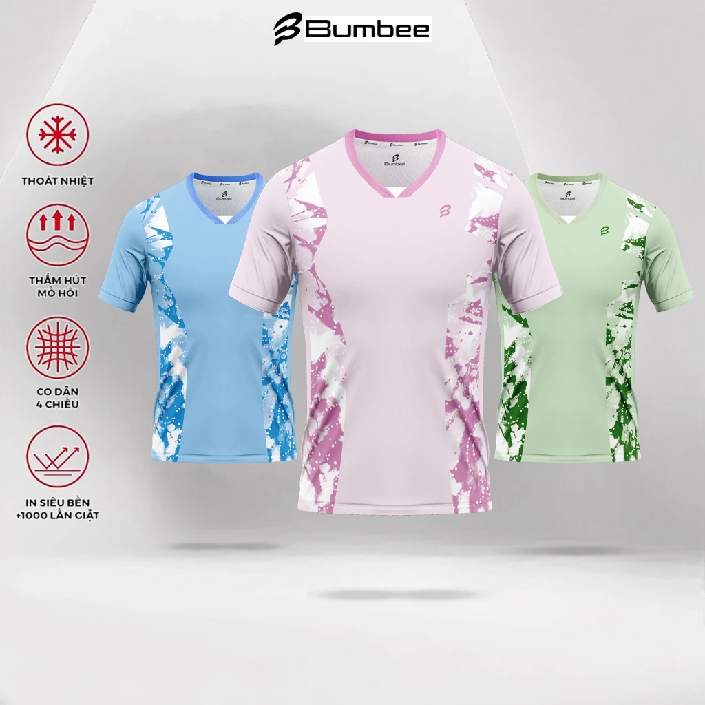 Áo Thể Thao Bumbee B Nam Nữ – Chất Co Giãn 4 Chiều, Phù Hợp Pickleball Yoga Chạy Bộ (589 gộp)