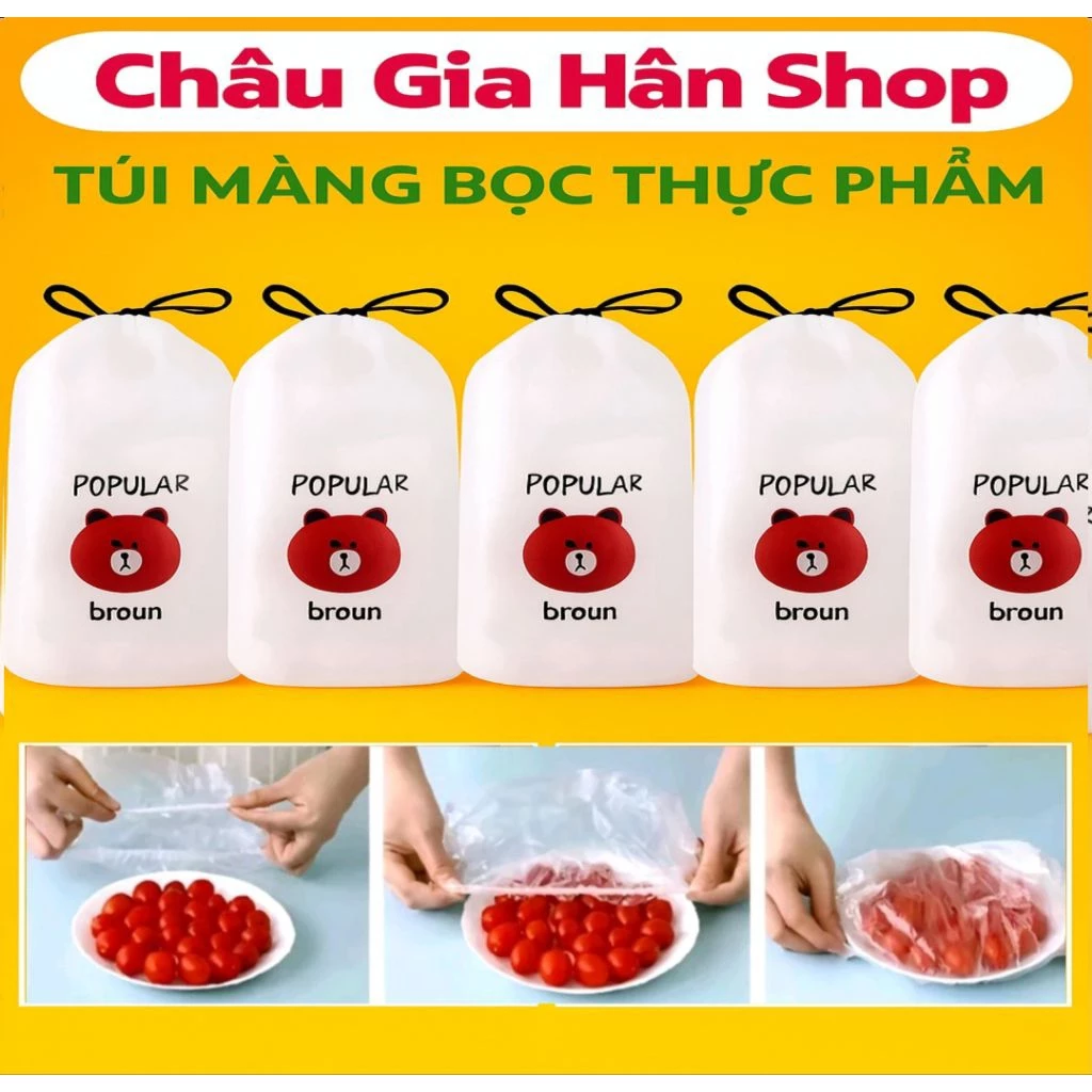 Túi Màng Bọc Thực Phẩm 90-100 Cái Châu Gia Hân – Kích Thước Đa Dạng, Giữ Thức Ăn Tươi Lâu, Chống Bụi, Dễ Dùng, Tiện Lợi!