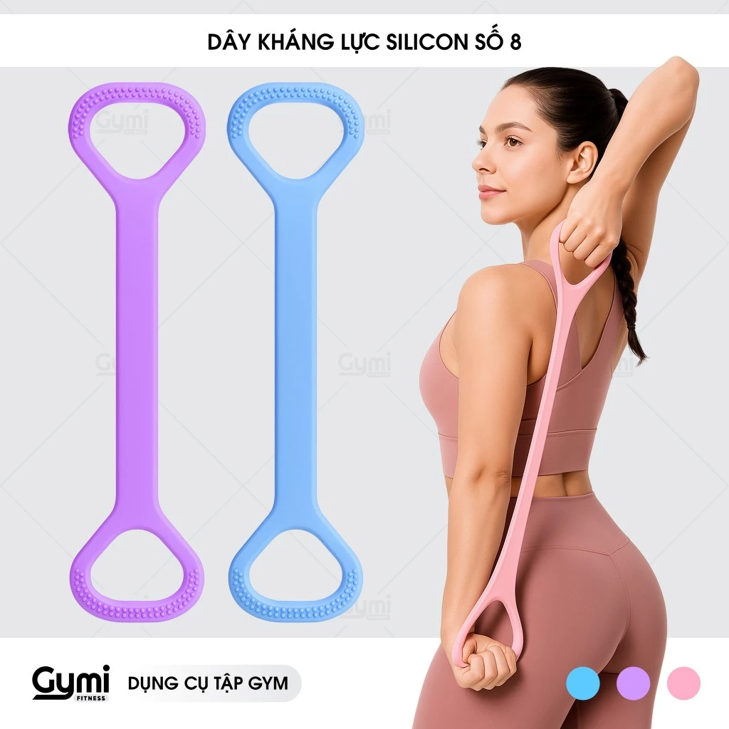 Dây Kháng Lực Silicon Số 8-Dây Kéo Đàn Hồi Tập Gym,Yoga,Tập Tay Vai,Lưng Cho Nam Nữ-VongSo8-Silicone