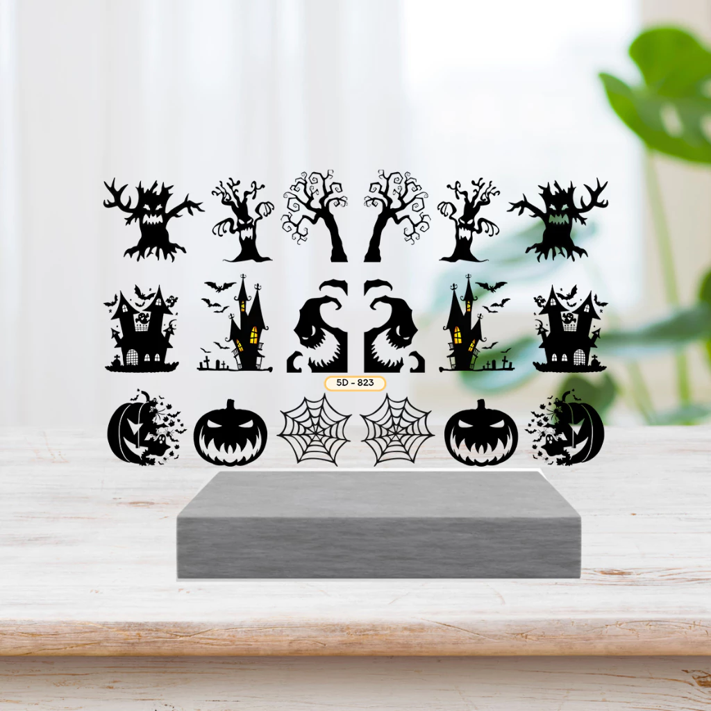 Sticker Hoạt Hình Helloween Dán Trang Trí Móng 5D
