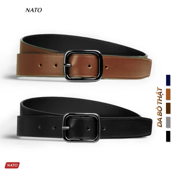 Thắt Lưng Nam Nato Nomad Khóa Lỗ Kim Da Bò Cao Cấp Đẹp Sang Trọng Công Sở Đi Học Bản Nhỏ
