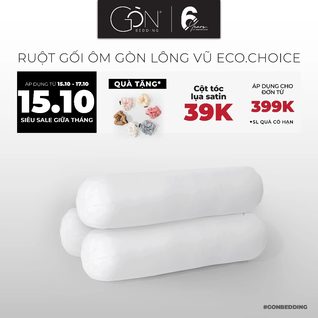Ruột Gối Ôm Gòn Bedding Gòn Lông Vũ / Gòn Bi 35x100 cm - 1 Cái