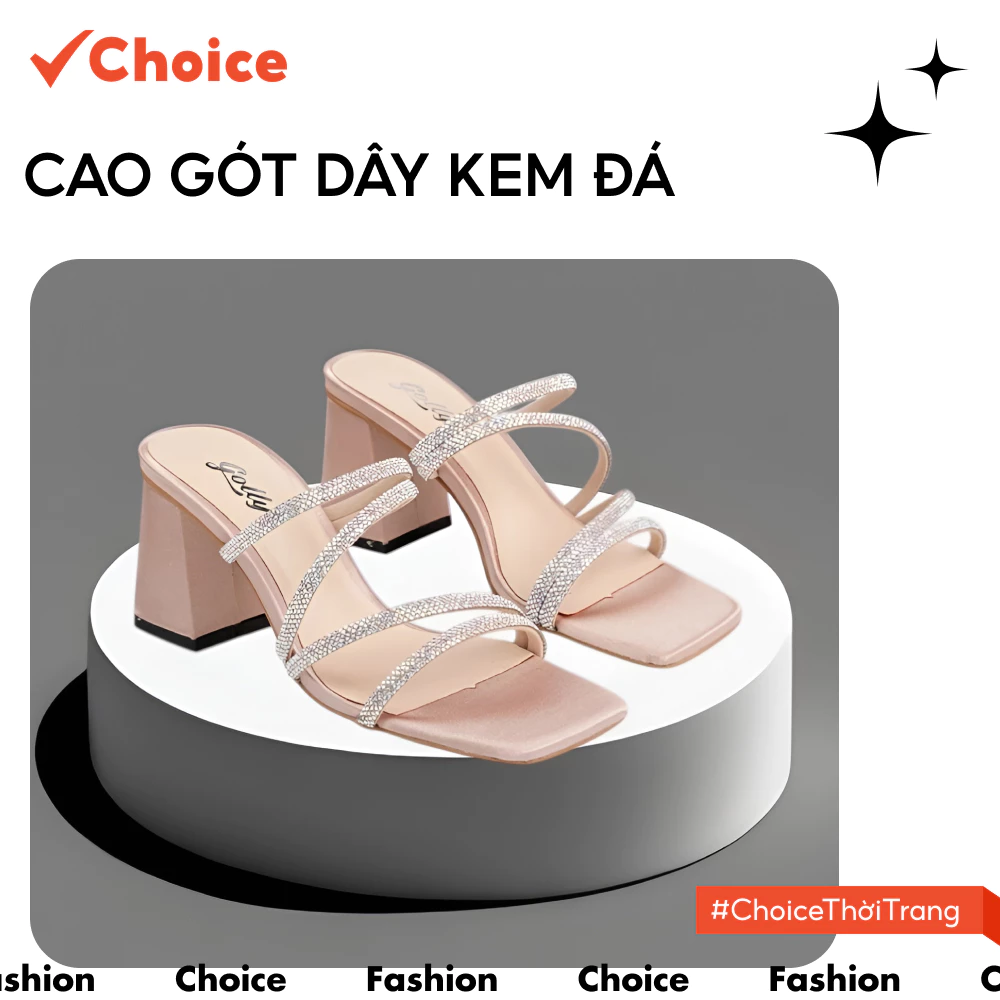 Cao gót Choice SC674 dây đá kem