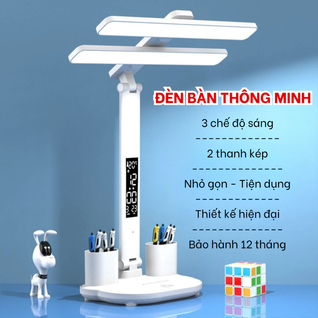 Đèn Học Để Bàn CoreX, Pin Tích Điện, Chống Cận, 3 Chế Độ Sáng, Màn hình cảm ứng Làm việc, Đọc sách