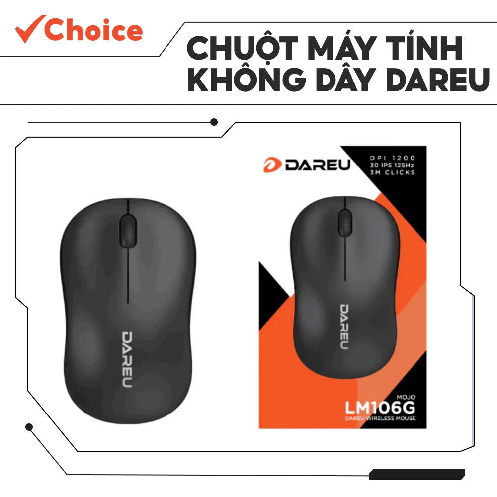 [Choice] Chuột Máy Tính Không Dây DAREU EL1-1469-5 Dòng LM106G - Bảo Hành 24 Tháng