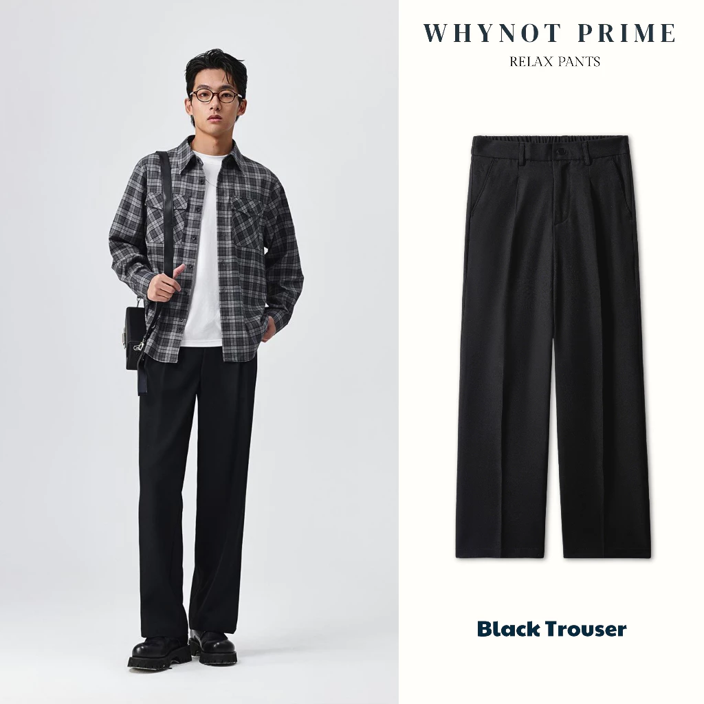 Quần Tây Nam Ống Suông Đứng WN PRIME Straight Trouser Vải Âu Cao Cấp Phong Cách Hàn Quốc Màu Đen