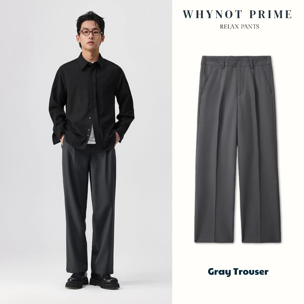 Quần Tây Nam Ống Suông Đứng WN PRIME Straight Trouser Vải Âu Cao Cấp Phong Cách Hàn Quốc Màu Ghi