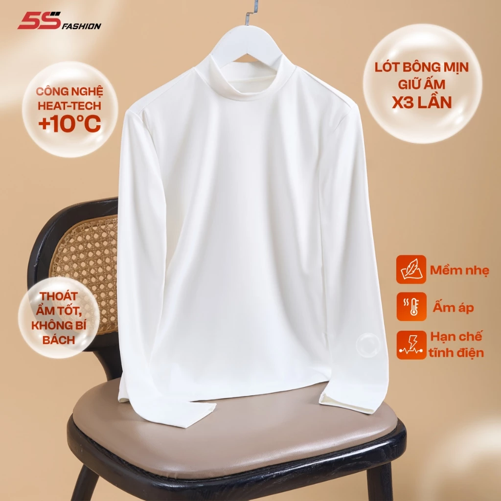 Áo Giữ Nhiệt Nữ HEAT-TECH Extra-warm 5S FASHION Lót Bông Nỉ Cực Ấm, Trơn Basic (WAGN25011)