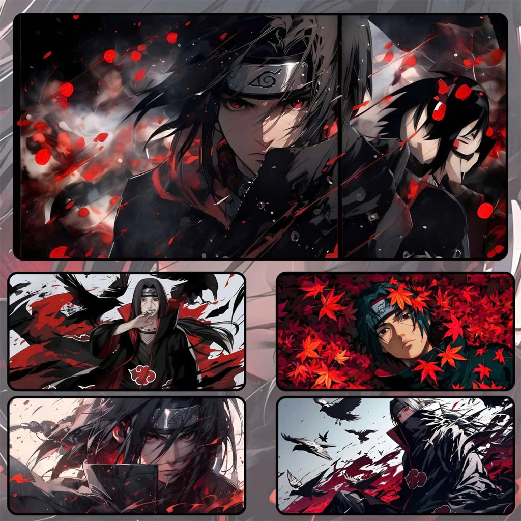 Lót Chuột Gaming Itachi Uchiha – Lót Chuột Naruto Anime Cỡ Lớn | Size 70x30 / 80x30 / 90x40 – Đế Cao Su Chống Trượt