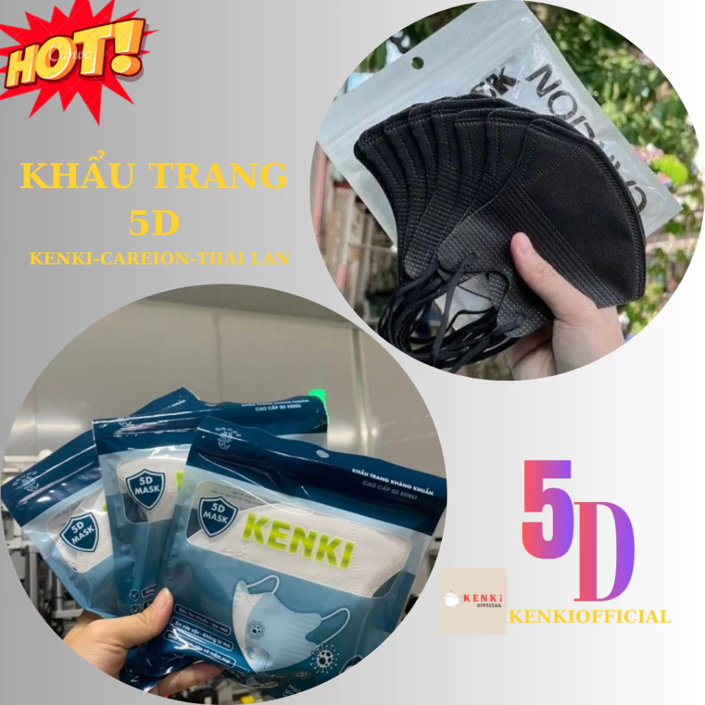 Thùng 700 Cái Tặng 20C Khẩu Trang 5D Chính hãng kháng khuẩn Chống Tia UV Cao Cấp