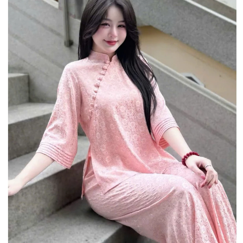 (BIG SIZE 40-75KG) SÉT ĐỒ LAM NỮ MÀU TRƠN CHO LỄ ĐI CHÙA NHẸ NHÀNG, LỊCH SỰ