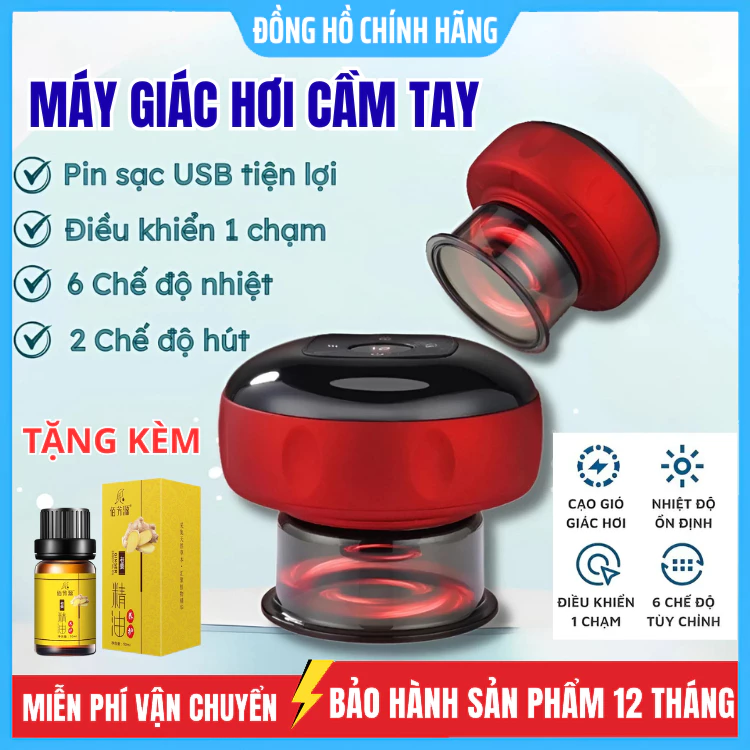 Máy giác hơi cạo gió cầm tay 6 chế độ massage giảm đau mỏi toàn thân, dụng cụ cạo gió giác hơi giúp lưu thông khí huyết