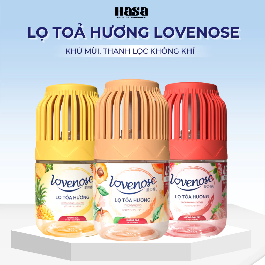 Lọ tỏa hương Lovenose hương thơm tự nhiên dễ chịu khử mùi sáp thơm phòng thế hệ mới 45 ngày - Dung tích 180ml