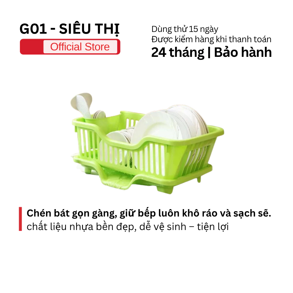 Rỗ nhựa úp bát đũa ăn cơm đa năng (T20) Việt Nhật - Khay kệ đựng chén có khay hứng nước tiện lợi