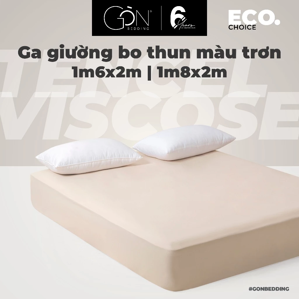 Ga Giường Bo Thun Gòn Bedding Lụa Tencel Viscose Màu Trơn 1m6x2m | 1m8x2m