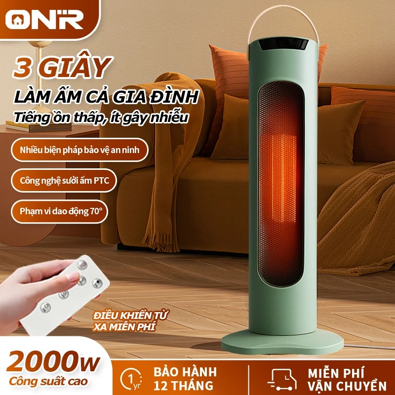 Máy Sưởi Đứng, Điều Khiển Từ Xa, Sưởi Ấm Gia Đình Tiết Kiệm Điện,  Vận Hành Yên Tĩnh