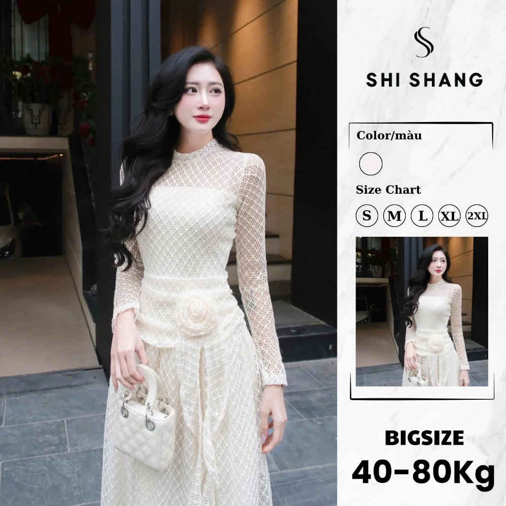 [𝐂𝐚𝐨 𝐂ấ𝐩] Đầm Ren Dáng Dài Hoa Eo Sang Chảnh, Đầm Dự Tiệc Bigsize Dài Tay Thu Đông by 𝐒𝐡𝐢 𝐒𝐡𝐚𝐧𝐠