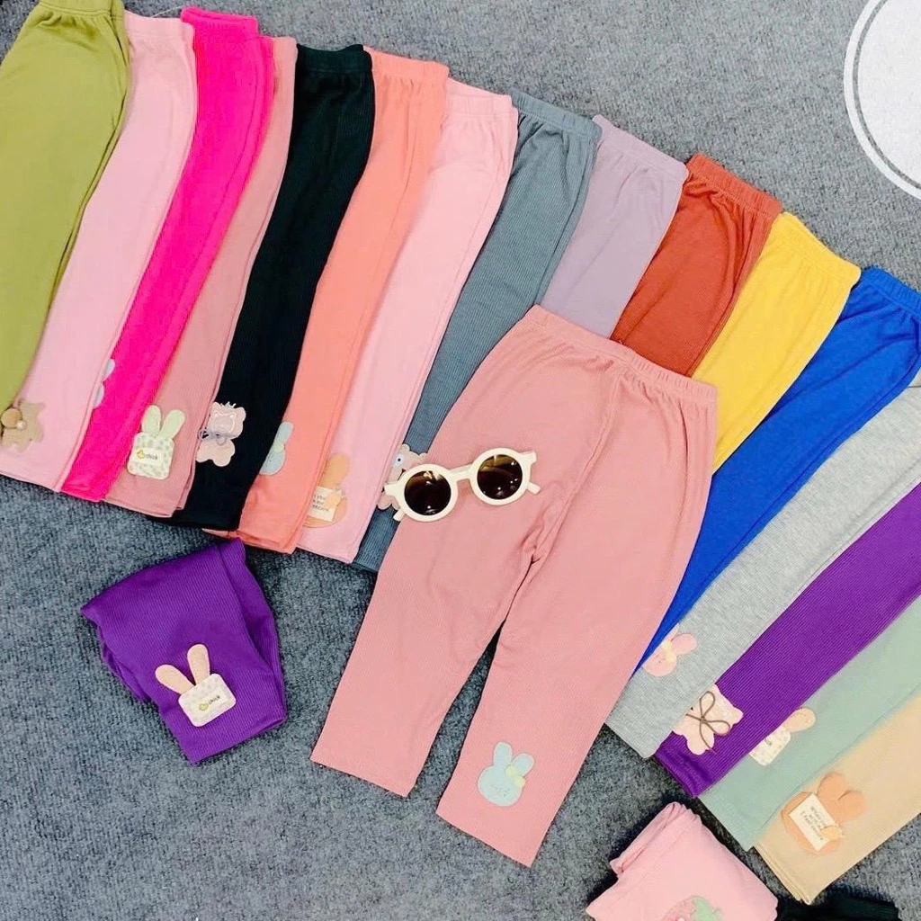 combo 5 quần legging đính nơ bé gái chất len tăm , có sz từ 6-18kg