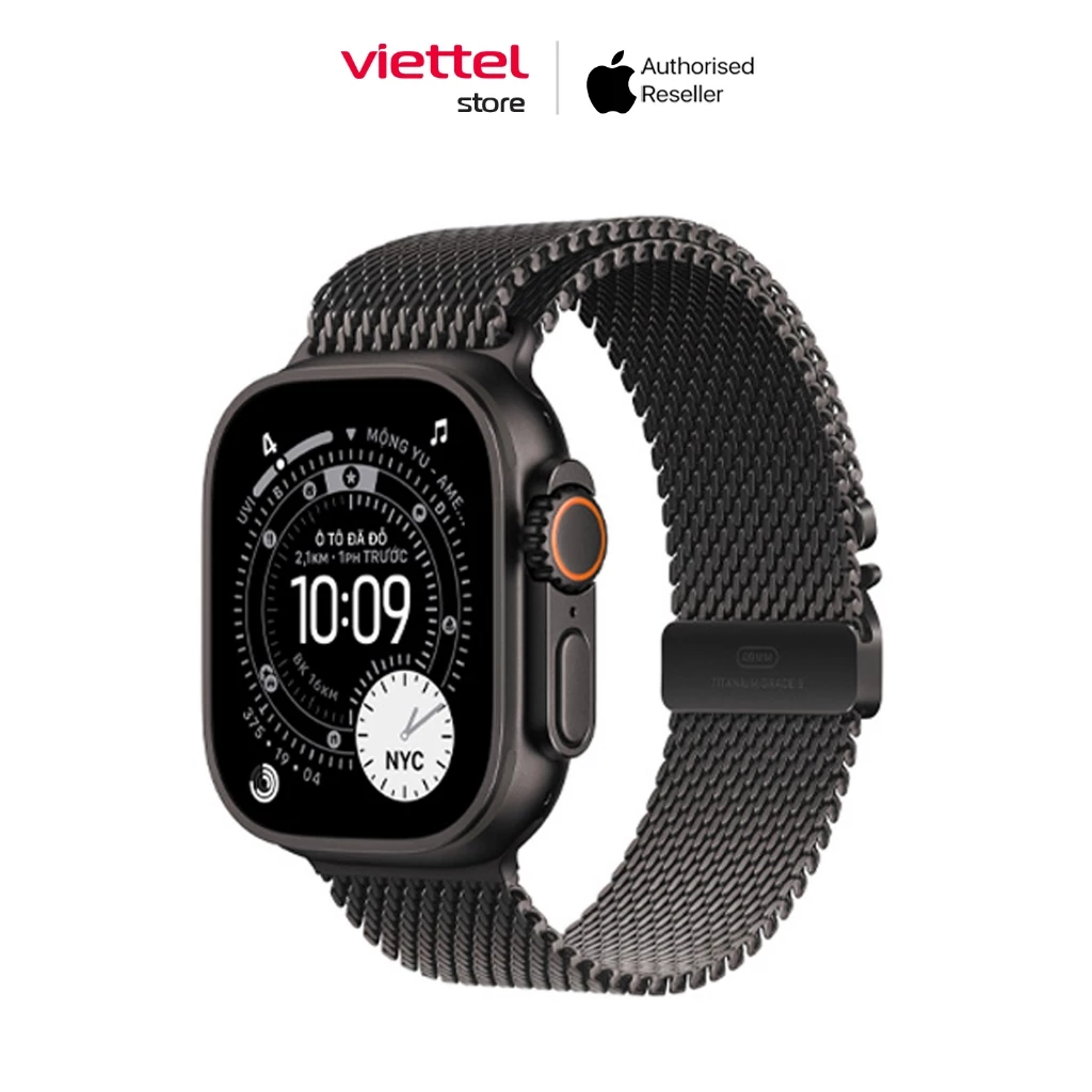 Apple Watch Ultra 3 Viền Titan Cellular 49mm Dây Milanese M/L Chính hãng