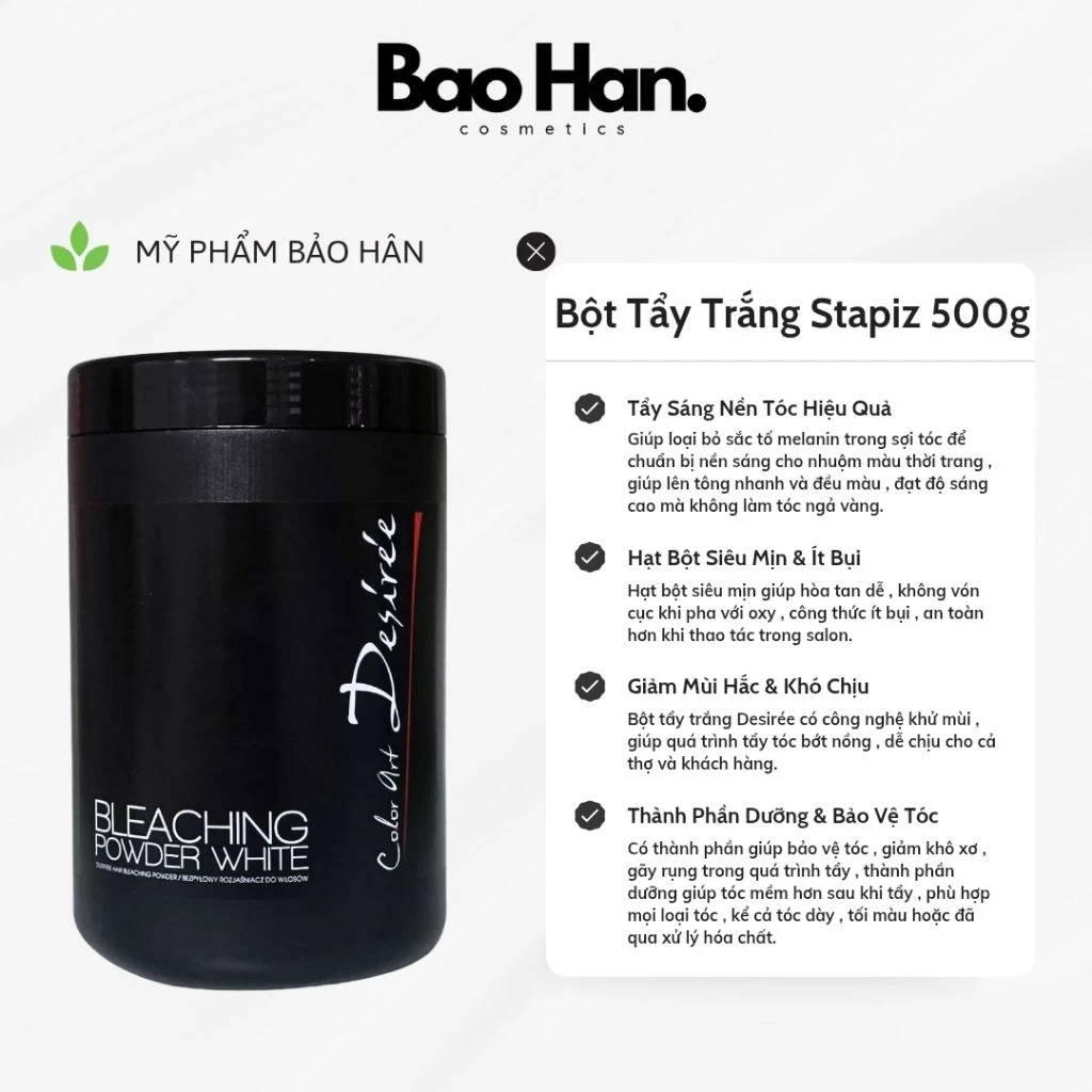 BỘT TẨY TRẮNG STAPIZ BLEACHING POWDER WHITE 500g