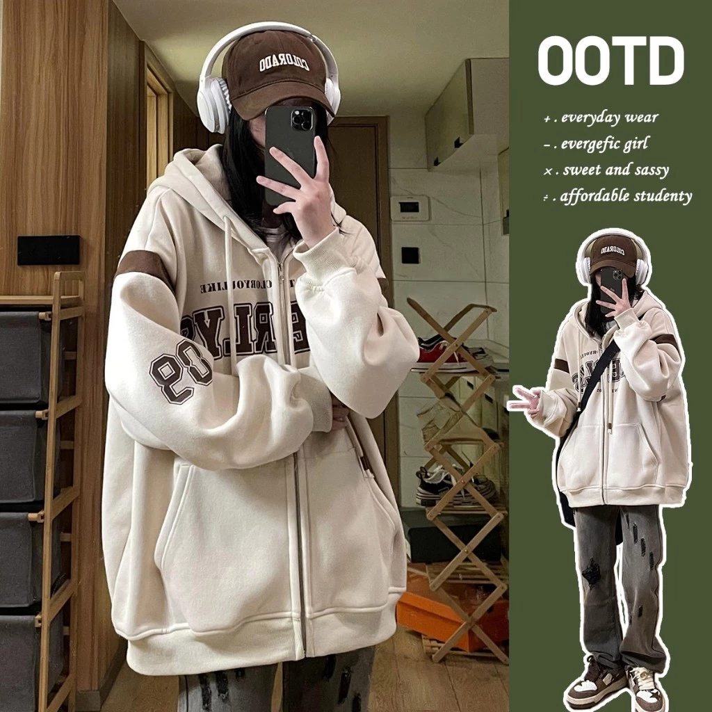 Áo Khoác Hoodie Zip Unisex BRIERLY Chất Nỉ Bông Ulzzang Mũ Áo Trùm Đầu 2 lớp, Thân 1 Lớp Phong Cách Hàn Quốc