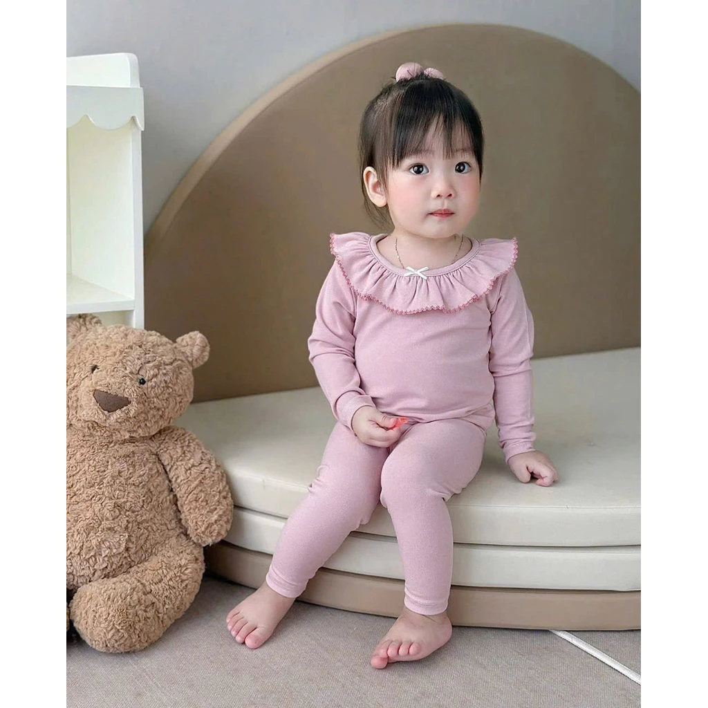 [ CHẤT ĐẸP] BỘ COTTON ZIP HÀN DÀI TAY CHO BÉ GÁI MỀM MỊN THOÁNG MÁT