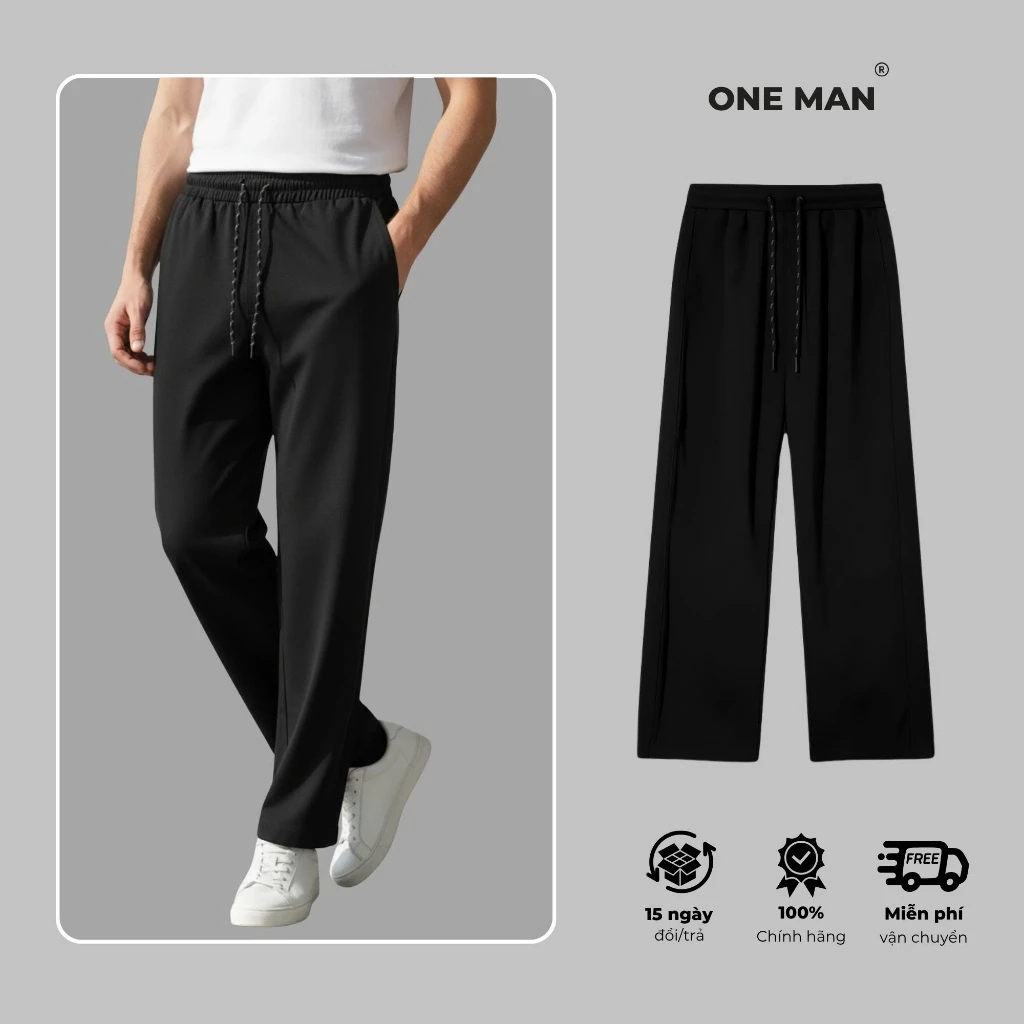 Quần nam nữ ống suông form dáng thời trang trẻ trung ONE MAN chất vải umi co giãn nhẹ phong cách basic dễ phối đồ UM000A