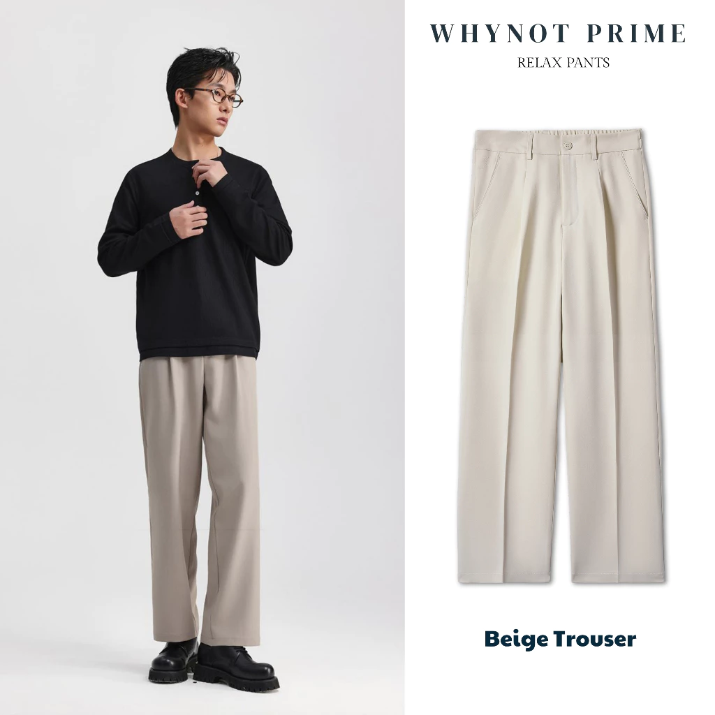Quần Tây Nam Ống Suông Đứng WN PRIME Straight Trouser Vải Âu Cao Cấp Phong Cách Hàn Quốc Màu Be