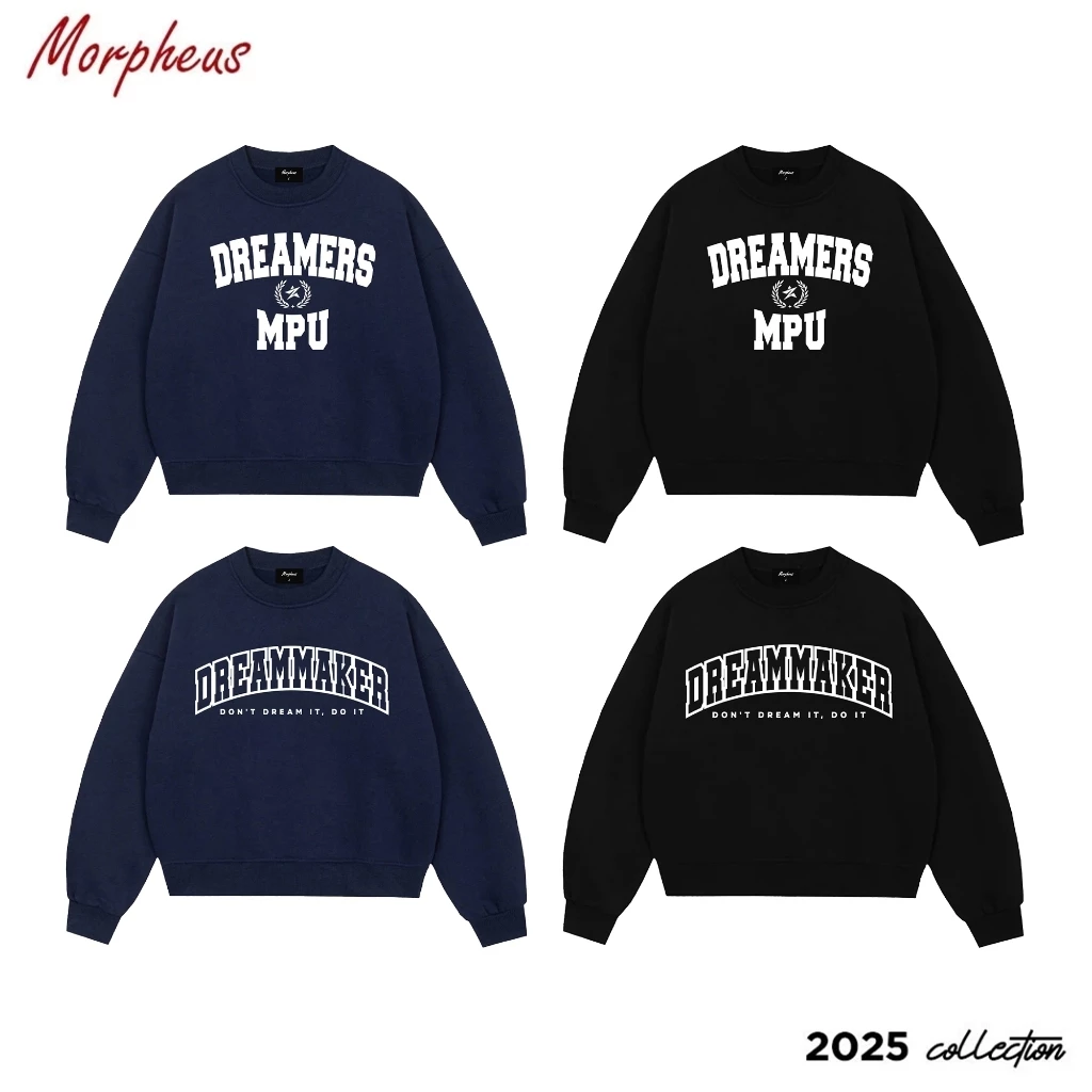 Áo Sweater BOXY form ngắn – Áo Sweater Nỉ ép - DREAMERS / DREAM MAKER Form Rộng Unisex