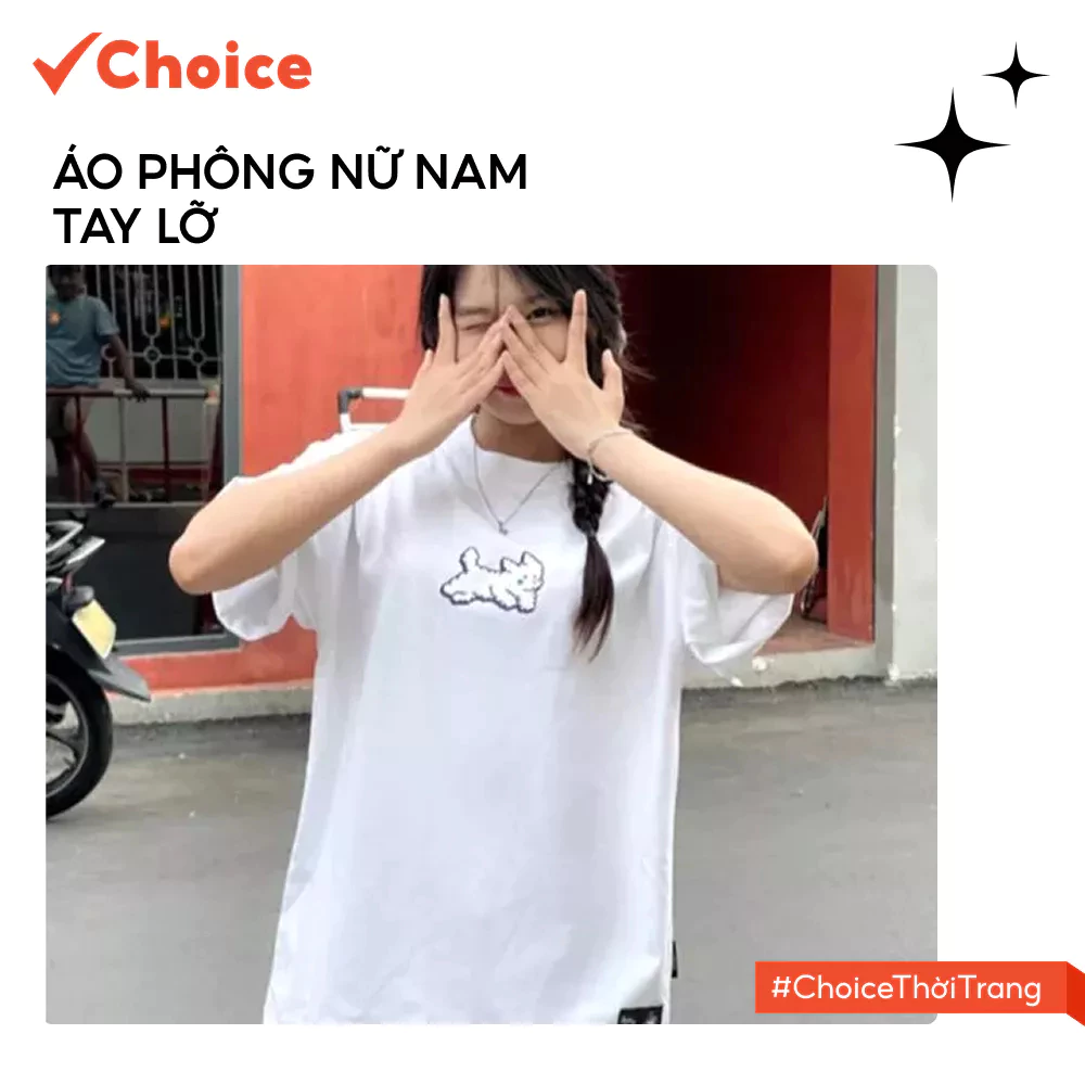 [Choice] Áo Phông Nữ Nam Cloudzy FA1-0645-25 Tay Lỡ Thun Form Rộng Cổ Tròn Oversize Cotton