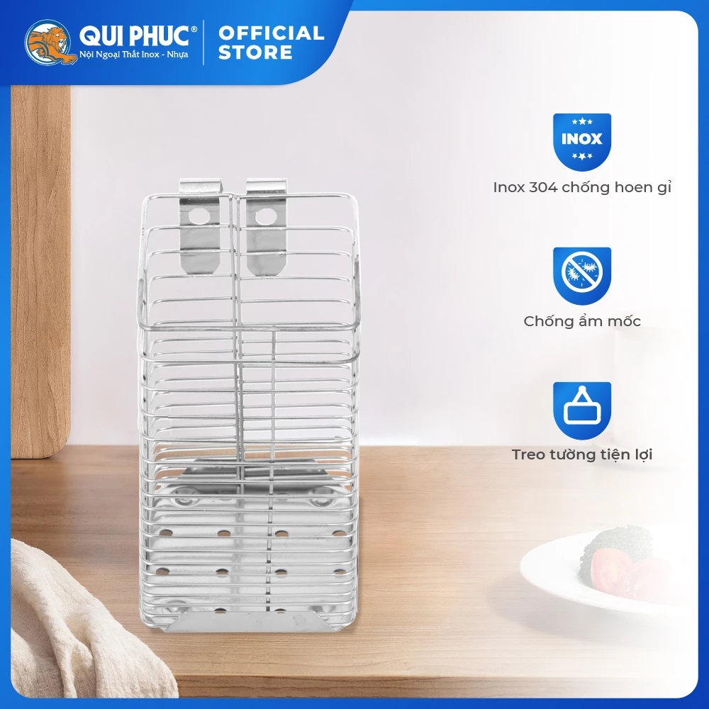 [HỎA TỐC] Ống đũa Win QUI PHÚC, 1-2-3 ngăn tiện lợi, inox cao cấp, sáng bóng, đựng muỗng, đũa