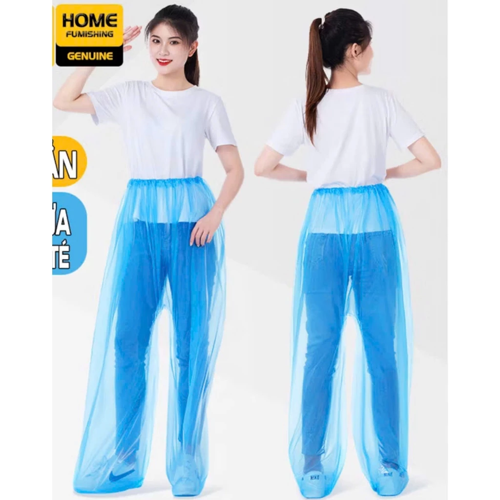 Combo 10 Quần đi mưa dùng nhiều lần cho cả nam và nữ thiết kế trùm chân chống mưa, nước bẩn té , ủ kem , ủ trắng.
