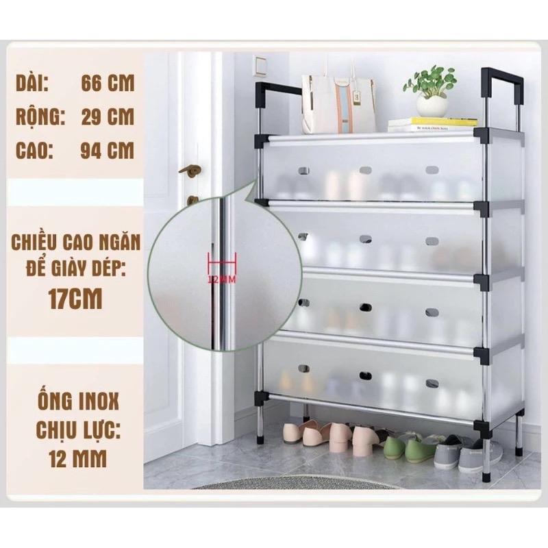 Kệ Inox 5 Tầng Có Vách Ngăn Chắn Bụi 3 CHIỀU, Giá Để Giày Dép, Tủ Giày Thế Hệ…