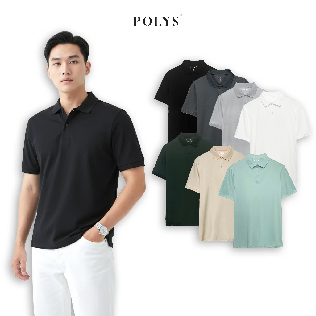 Áo Polo Nam Trơn POLYS Form Regular, Vải TC Synex Thoáng Khí Co giãn 4 Chiều POLO ELITE